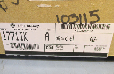 Allen Bradley 1771IK Series A Encoder Counter Module Rev D04 Used