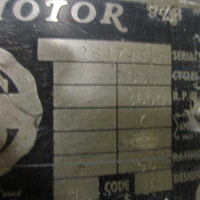 US Motors Asbestos Protected Motor 5HP Type SFV 3600RPM 225Fr 13/8"7/8" Shaft