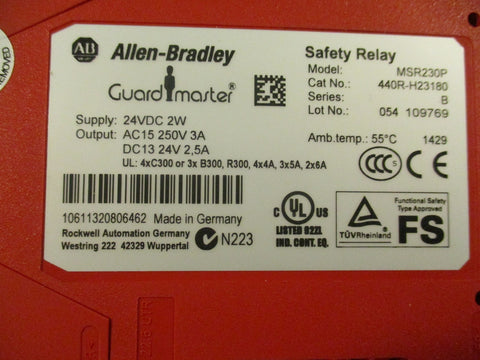AllenBradley MSR230P Safety Relay 24VDC 2W 440RH23180 Ser B