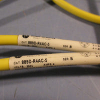 Lot of (2) Allen Bradley 889DR4AC5 Ser. B Single Ended DC Micro Cordset 4Pin
