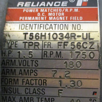 Reliance T56H1034R-UL DC Permanent Magnet Motor 1.5HP 5/8" and 7/8" Shaft Dia
