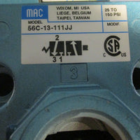 MAC 56C-13-111JJ Solenoid Valve 25 to 150 PSI 130B-111JJ