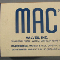 Mac 82AEC000TMDAAP1DL Solenoid Valve Vac  150PSI TMDAAJ1DL