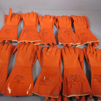 Lot of (10) Atlas Double Dipped Vinyl Oil Chemical Resistant Gloves Small 620S