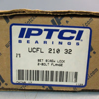 IPTCI Bearing 2Bolt 2" Pillow Block Flange Bearing UCFL21032, Set Screw Lock