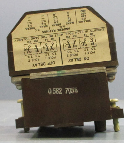 Cutler Hammer D26MT Ser A2 Pneumatic Time Delay Relay Accesory Type M