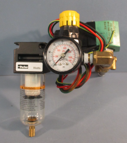 PARKER SOLENOID AND REGULATOR ASSEMBLY w/160 PSI GAUGE ASSY-SOL-REG