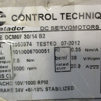 Control Techniques DCM6F30/14B2 DC Servo Motor 3000RPM 3/4" Shaft Dia