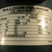 Baldor Reliance T56S1029 RPM XL DC Motor 3.7A 180V 3/4hp 1750RPM