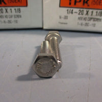 Lot of (2) 1/420 x 11/8" Hex Head Cap Screw Bolt  188 SS 1H25C112 (50EA)