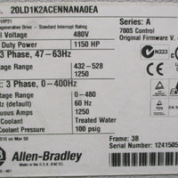 Allen Bradley 20LD1K2N0NNNCNW0WN A PowerFlex 700L AC Drive 1150 HP 1250 Amp