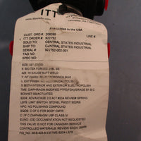 ITT PUREFLO .38" B204 w/PRISM by STONEL PM3311S02RS VALVE/ACTUATOR ASSEMBLY