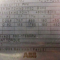 ABB M3BN449KHA4B3 Inverter Motor 200 HP, 228/460 V, 8851788 RPM, 447/9T Frame