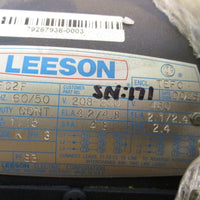 Leeson C143T34FC2E Electric Motor 208230/460V, 3450/2850 RPM 1.5 Hp 120105.00