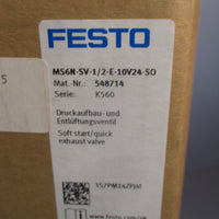 FESTO 548714 Soft Start Quick Exhaust Valve MS6NSV1/2E10V24SO