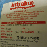 Intralox Thermodrive Series 8026 Conveyor Belt Flat Top E 13.47' L x 33" W
