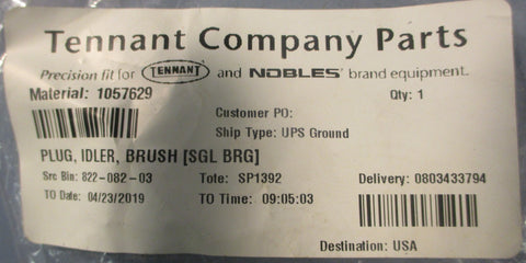 Tennant 1057629 Plug Idler Brush Single Bearing FAG 6202RSR M3412047.HB