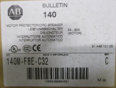 Allen Bradley 140MF8EC32 Ser C Motor Protector/Circuit Breaker 2332A