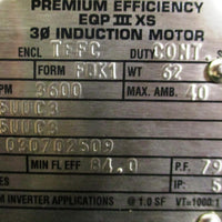 Toshiba BY154FLF1BMHD02 Induction Motor 1.5 HP, 1740 RPM, 145T Frame and 460 V