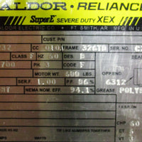 Baldor Super E Severe Duty XEX 12-0000-2232 Motor 40 HP, 1770/2700 RPM, 460 V