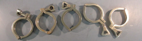 Unbranded Tri Clamp Used Sanitary Clamp Single Hinge 211/16" ID Lot of 5