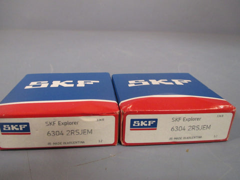 Lot of 2 SKF Radial/Deep Groove Ball Bearing 6304 2RSJEM