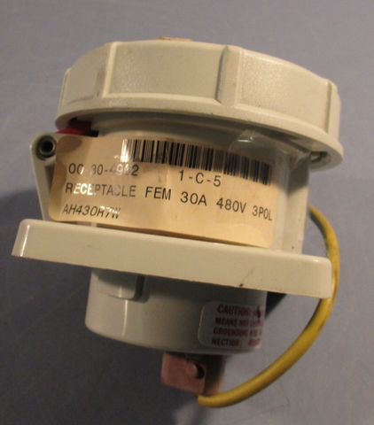MENNEKES AH430R7W 3 POLE 30A 480VAC 3PH 4W WATERIGHT RECEPTACLE