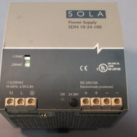 Sola SDN 1024100 Power Supply 115/230 VAC, 5060Hz, 6.0A/2.8A Used