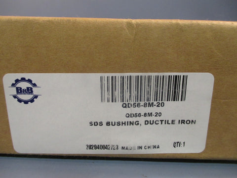 B&B MANUFACTURING TIMING PULLEY SDS BUSHING, DUCTILE IRON QD568M20