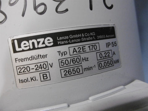 Lenze Motor MGFRKTA 09022 A2E 170 2.54hp 220240v 50/60HZ TD3