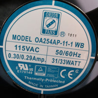 Orion Fans 0A254AP111WB Fan 115VAC, 5/60Hz, 0.30/0.29Amp 31/33Watt