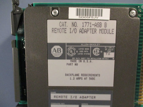 AllenBradley Remote I/O Adapter Module Ser B 1771ASB