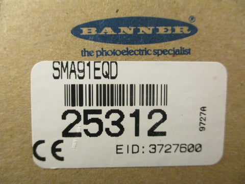 Banner SMA91EQD Photoelectric Sensor Emitter 25312 Valu-Beam 10-250V 50/60Hz