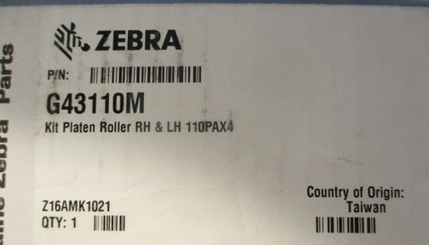 Zebra G43110M Kit Platen Roller RH & LH 110PAX4 Platen Roller Maintenance Kit