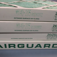 Lot of (4) AIR GUARD Pleated Panel Extended Surface Filter MX40205 24X24X2