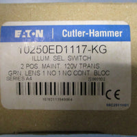 Eaton Cutler Hammer 10250ED1117KG Illuminated Selector Switch 120V 2 Pos.