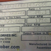 Stober Drives S202AB0280MR163/050 Gear Reducer 28.1:1 Ratio, 2.2 Input HP