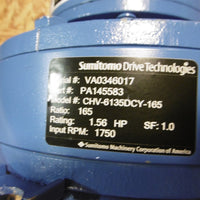 New Sumitomo Drive Cyclo 6000 PA145583 1:165 1.56HP 1750RPM CHV-6135DCY-165