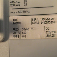 Allen Bradley 140UI6C3C15M (A) Circuit Breaker 3 Pole 15A W/ Aux Switch