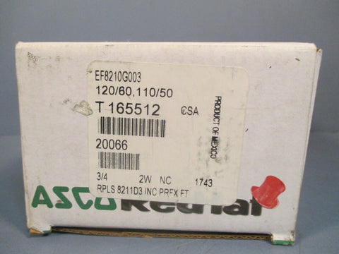 Asco Red Hat 3/4" NPT 2-Way Bronze Solenoid Valve EF8210G003