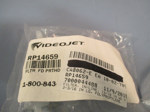 VIDEOJET INLINE-FILTER FLTR FD PRTHD (QTY 2 in Package) RP14659