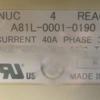 Fanuc A81L-0001-0190 3-Phase Industrial AC Line Reactor 40A 480V