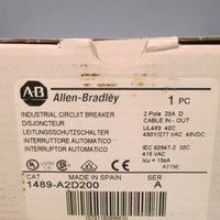 ALLENBRADLEY INDUSTRIAL CIRCUIT BREAKER 20A SER. A 1489A2D200