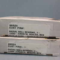 LOT OF 2 PEER BEARING 99R24 RADIAL DEEP GROOVE BALL BEARING 1/2X2-5/8X9/16
