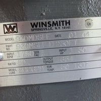 Winsmith Speed Reducer 930MSDFE Serial 930MSFE41230FT Ratio 50:1 1.30 HP