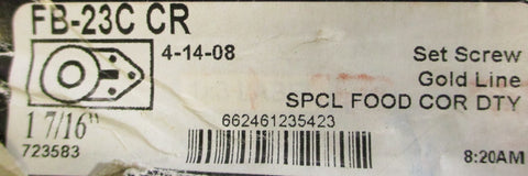SealMaster FB23C CR 3 Bolt Flange Mount Bearing 17/16" Bore FB23CCR