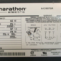 Marathon 5K49DN4131 AC Motor 1/4 HP, 3 Phase, 1725 RPM, 56 FR NWOB