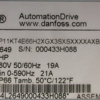 Danfoss VLT Automation Drive 134L2649 11kW 15HP NEMA 4X IP66  3x380-480V In