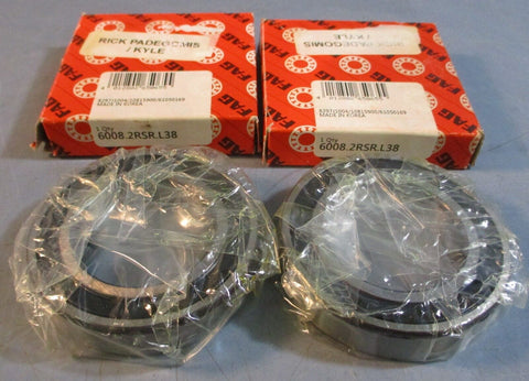 Fag 6008.2RSR.L38 Deep Groove Ball Bearing 40mm Bore 68mm OD 15mm W Lot of 2