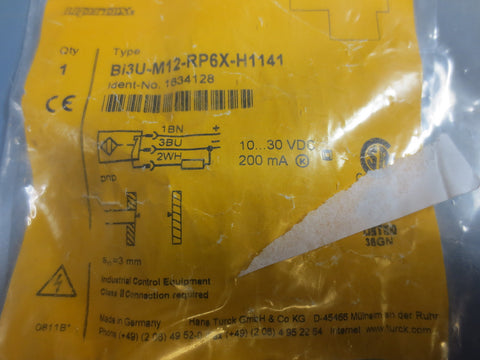 Turck BI3UM12RP6XH1141 1030V Vdc 200ma Proximity Sensor New!!